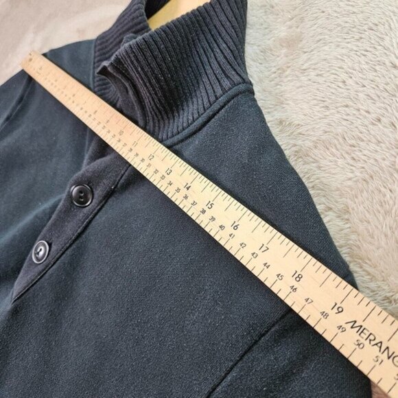 Club Monaco Sweater Shawl Collar Embroidered Logo Black Long Sleeve Men's Size L - Picture 8 of 14